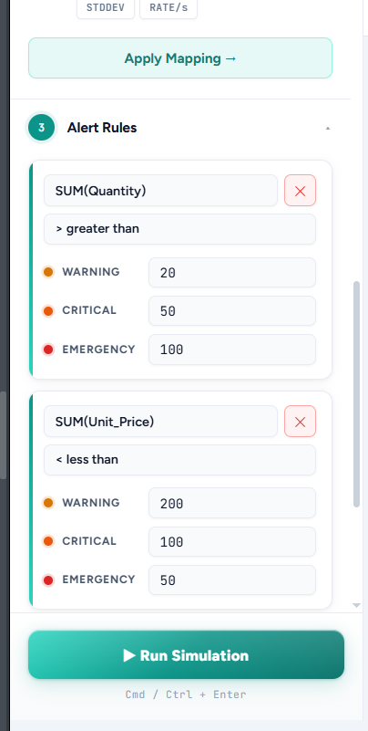 ThresholdIQ upload interface with drag and drop Excel file support